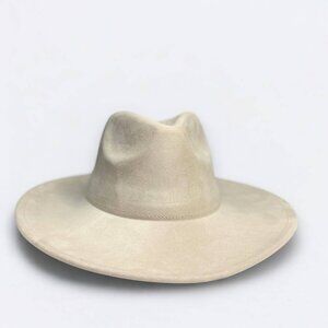 Ivory Wide Brim Tall Pinch Crown Western Fedoras Rancher Hat -NEW